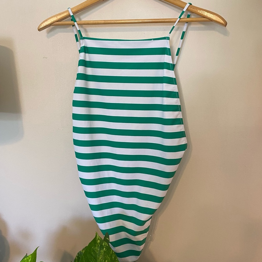 forever 21 striped one piece swimsuit